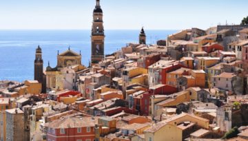 Old town architecture of Menton on French Riviera Old town architecture of Menton on French Riviera